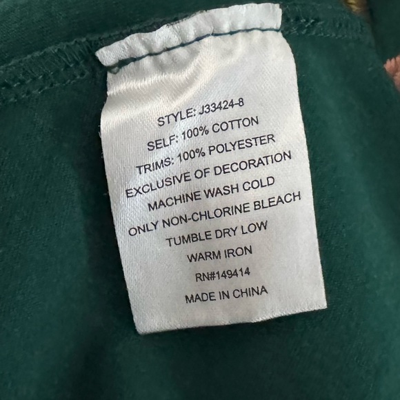 Johnny Was Amarylla Dress Small Emerald Green Cotton Embroidered Asymmetric Boho - Picture 13 of 14